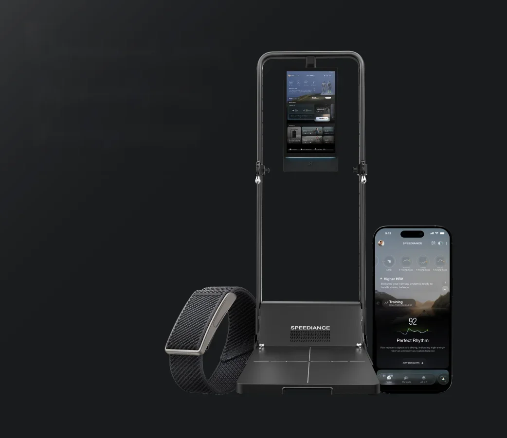 Speediance walking pad, strap and phone ecosystem