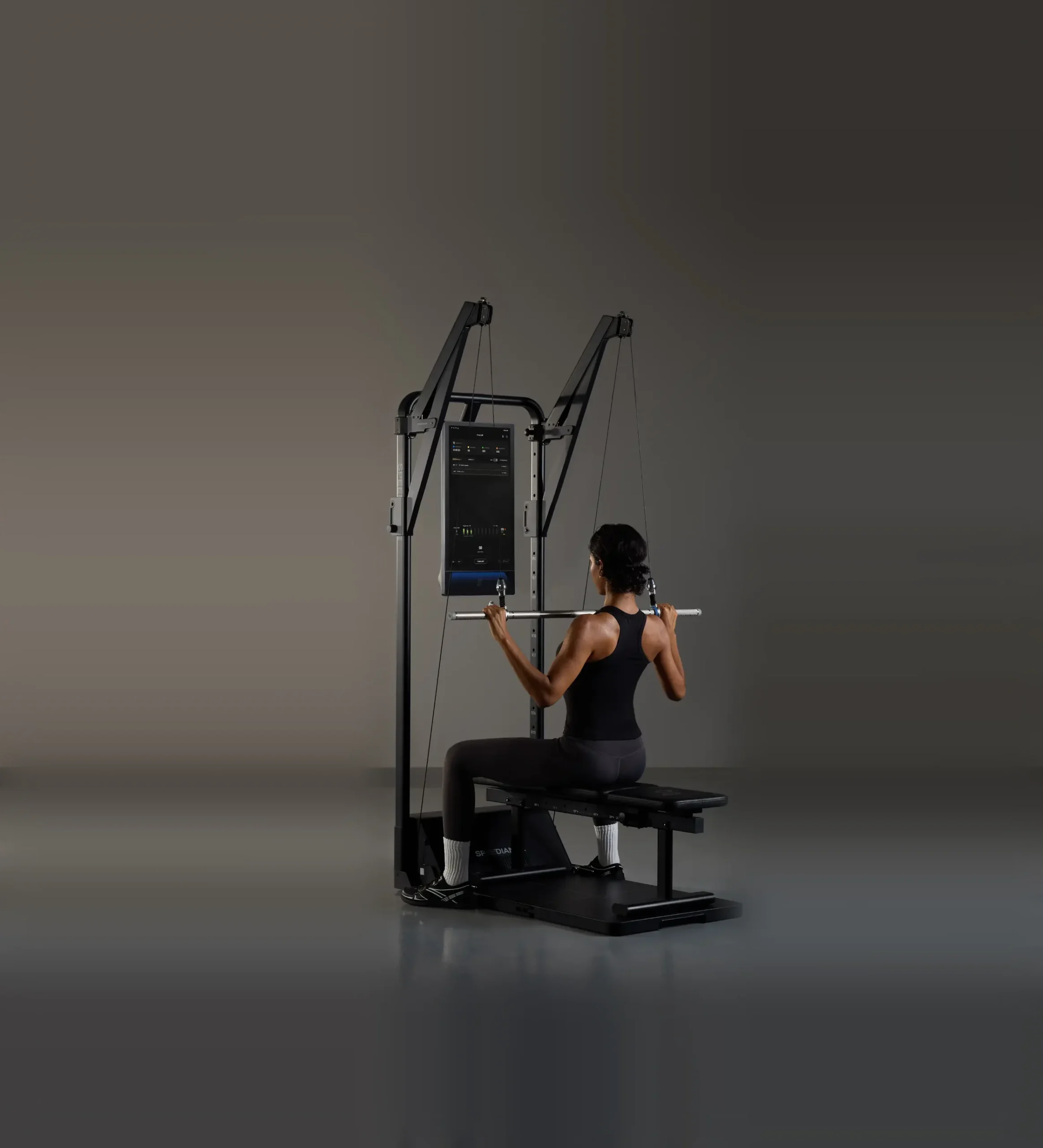 Athlete training lat pulldown on Gym Monster 3