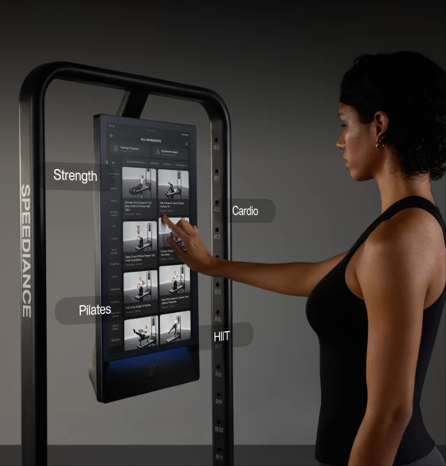Fitness movements on the Gym Monster 3 touchscreen
